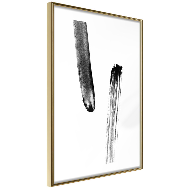 Wall Poster Chance Encounter - simple black and white abstraction in paint streaks 119264 additionalImage 8