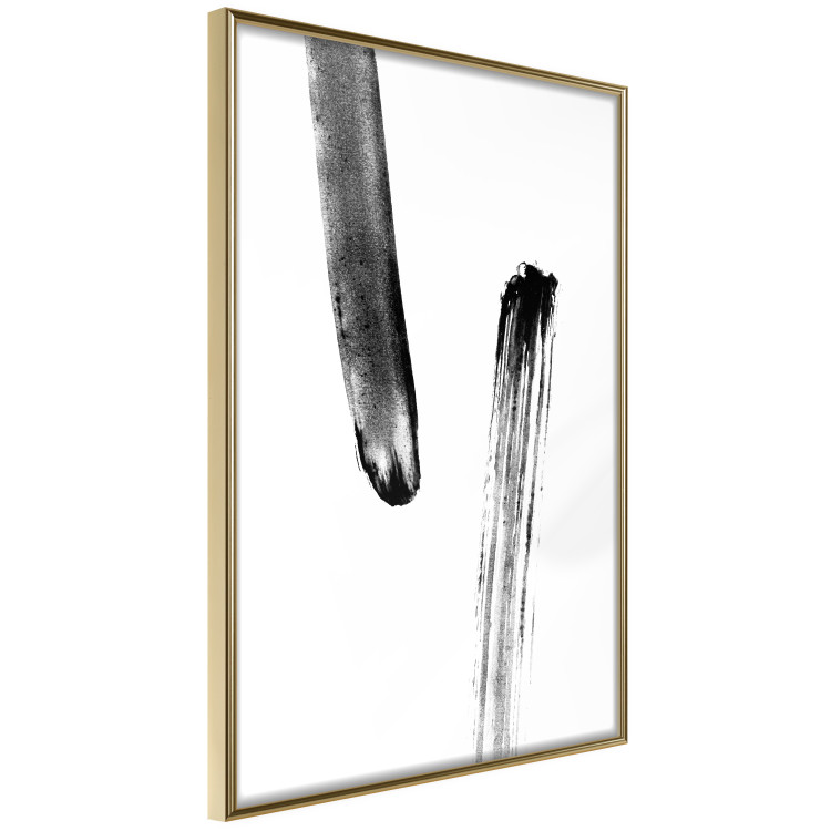 Wall Poster Chance Encounter - simple black and white abstraction in paint streaks 119264 additionalImage 12