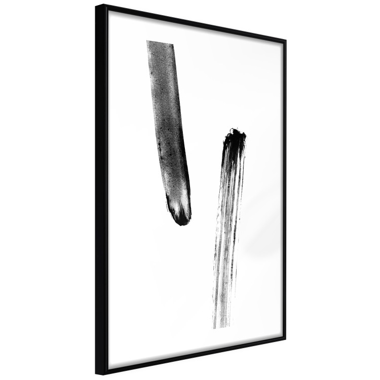 Wall Poster Chance Encounter - simple black and white abstraction in paint streaks 119264 additionalImage 11