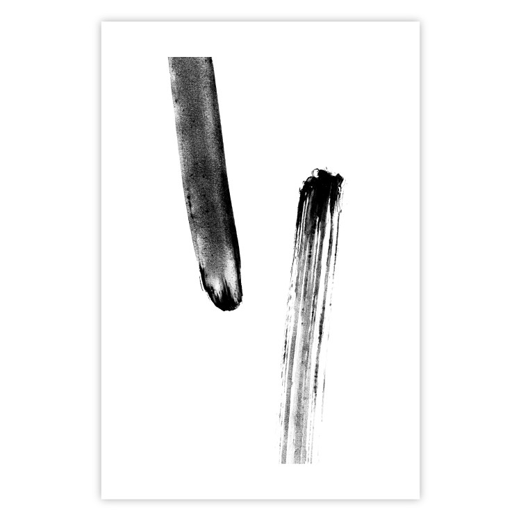 Wall Poster Chance Encounter - simple black and white abstraction in paint streaks 119264 additionalImage 25