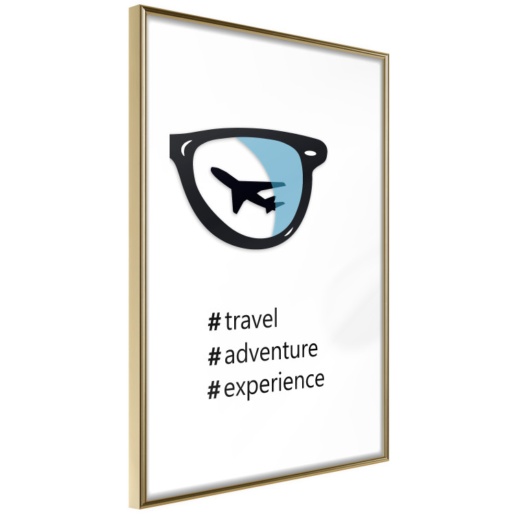 Wall Poster New Experiences - airplane in a spectacle lens with black inscriptions 122364 additionalImage 6