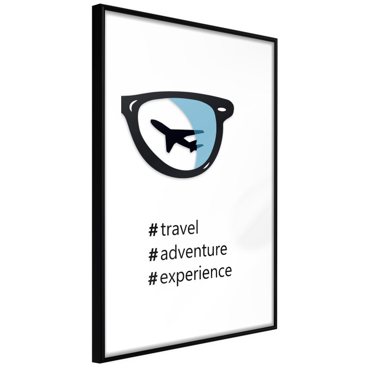 Wall Poster New Experiences - airplane in a spectacle lens with black inscriptions 122364 additionalImage 11