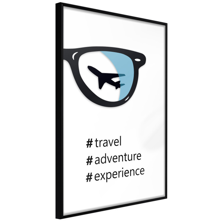 Wall Poster New Experiences - airplane in a spectacle lens with black inscriptions 122364 additionalImage 10