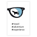 Wall Poster New Experiences - airplane in a spectacle lens with black inscriptions 122364