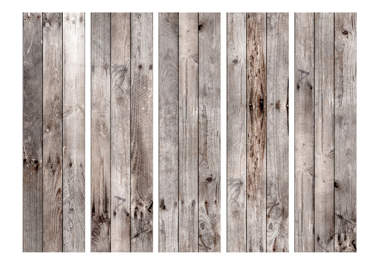 Room Divider Screen Century-old Wood II - small knots on the texture of gray wooden planks 122964 additionalImage 3