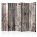 Room Divider Screen Century-old Wood II - small knots on the texture of gray wooden planks 122964
