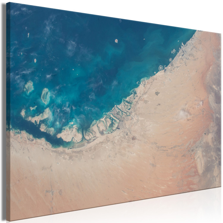 Canvas Print Dubai satellite photo - photography with the desert and the Arab city 123164 additionalImage 2