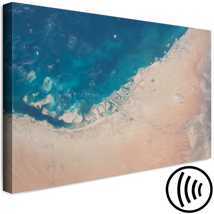 Canvas Print Dubai satellite photo - photography with the desert and the Arab city 123164 additionalImage 6