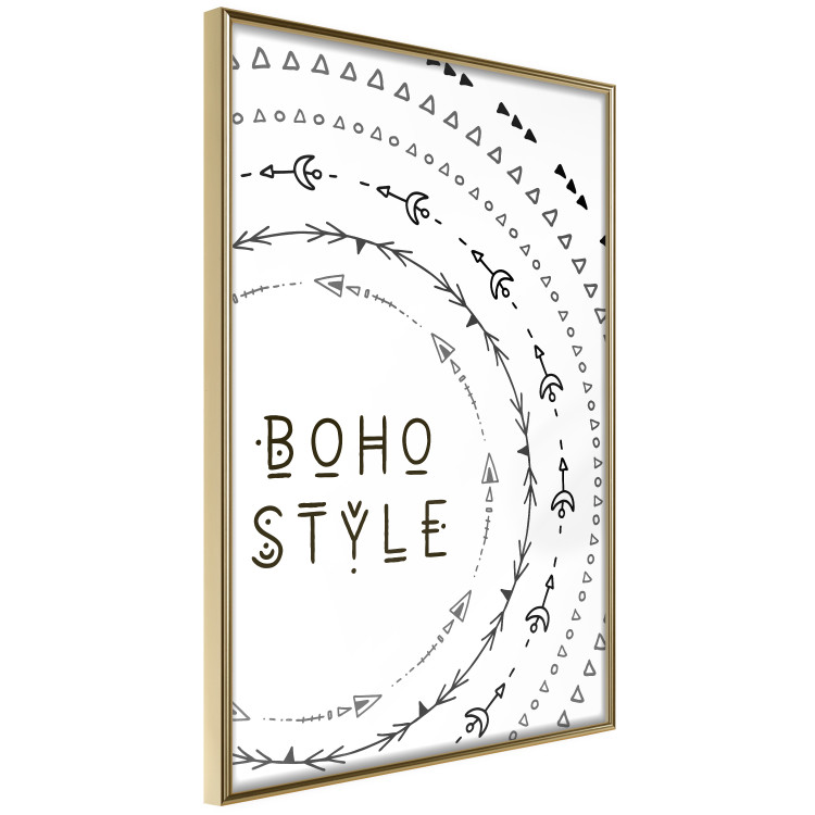 Wall Poster Boho Style - black English text with various patterns 123364 additionalImage 12