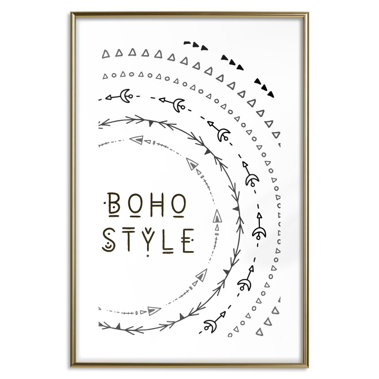 Wall Poster Boho Style - black English text with various patterns 123364 additionalImage 20