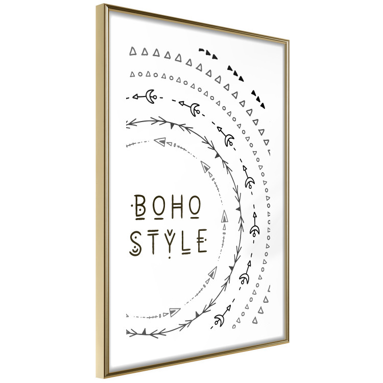 Wall Poster Boho Style - black English text with various patterns 123364 additionalImage 6