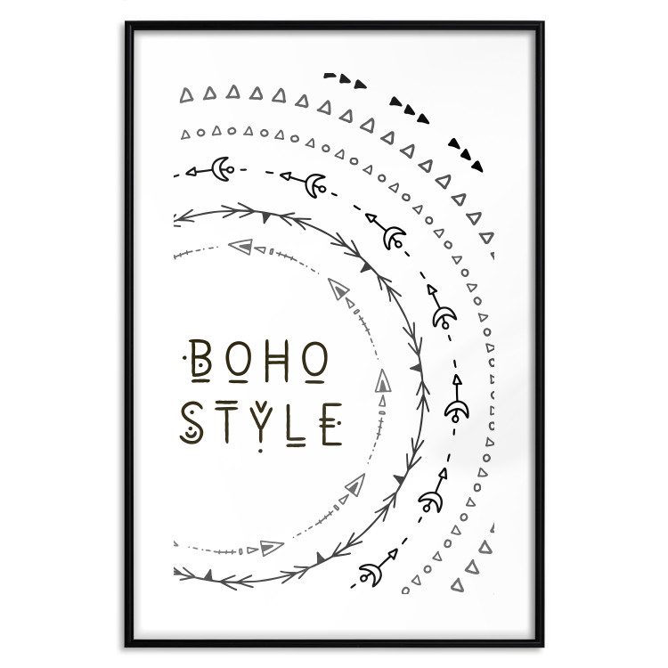Wall Poster Boho Style - black English text with various patterns 123364 additionalImage 18