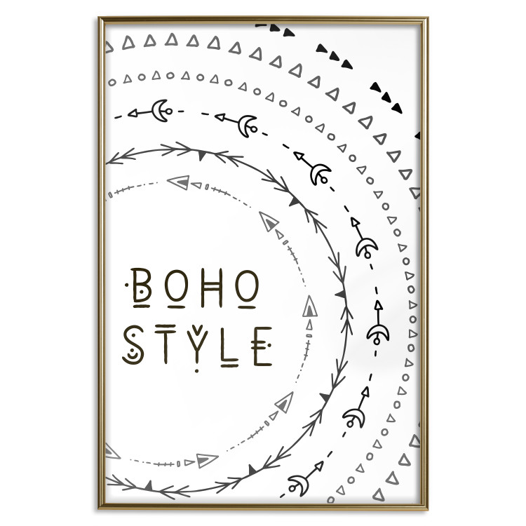 Wall Poster Boho Style - black English text with various patterns 123364 additionalImage 19
