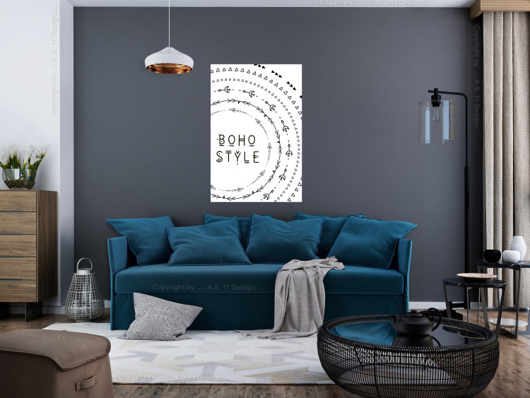 Wall Poster Boho Style - black English text with various patterns 123364 additionalImage 17