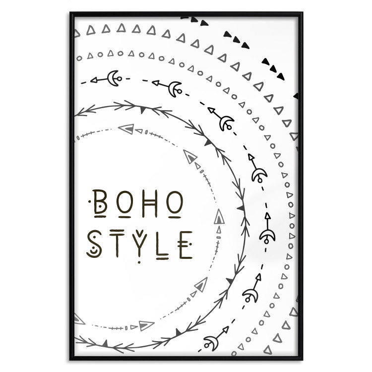 Wall Poster Boho Style - black English text with various patterns 123364 additionalImage 16