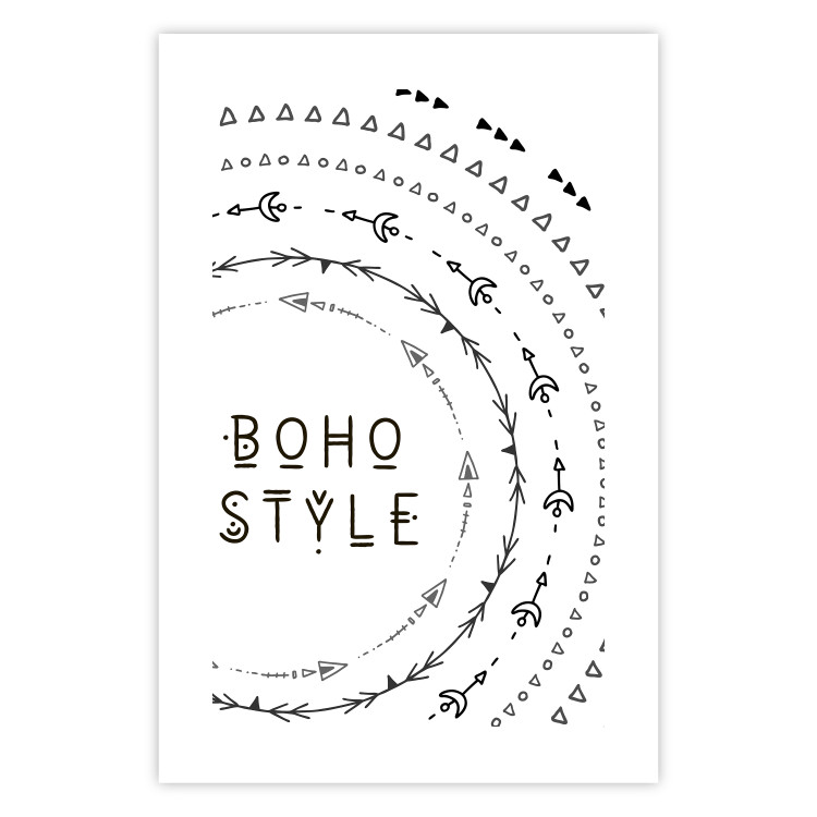 Wall Poster Boho Style - black English text with various patterns 123364 additionalImage 15
