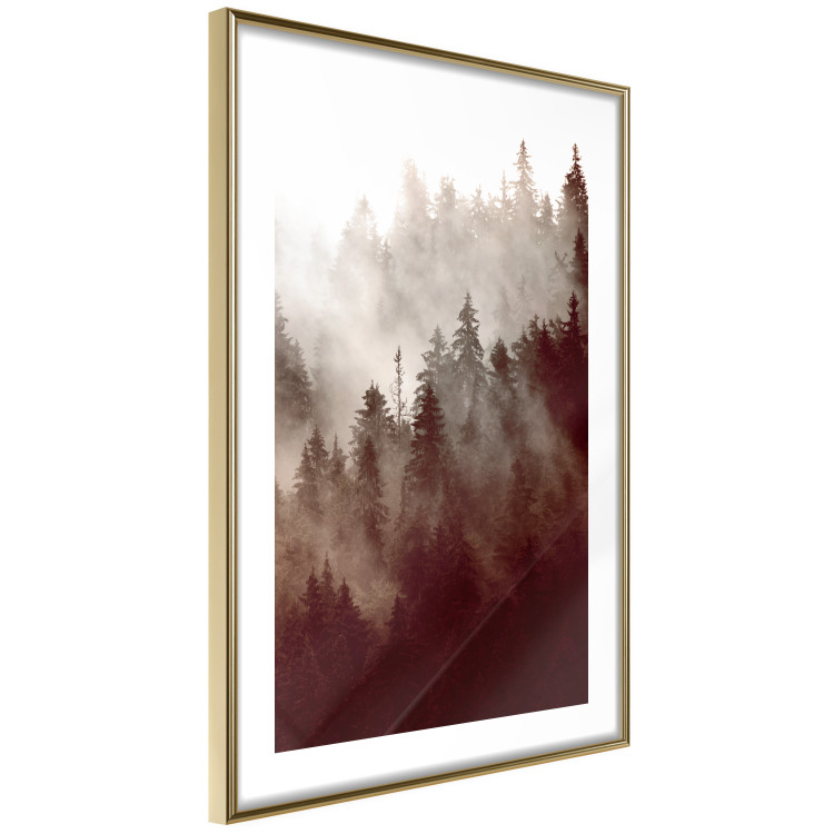 Poster Brown Forest - landscape of forest against trees in fog in sepia motif 123864 additionalImage 8