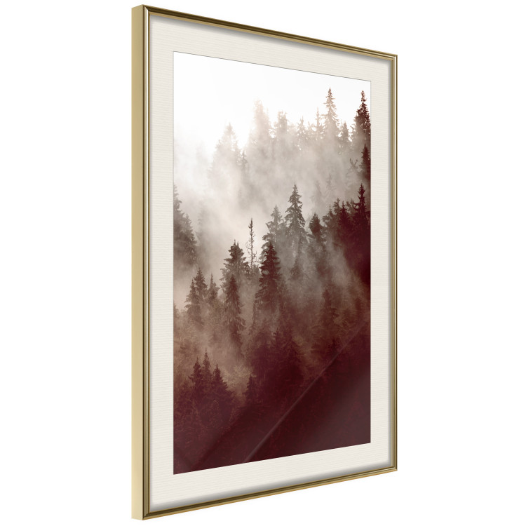 Poster Brown Forest - landscape of forest against trees in fog in sepia motif 123864 additionalImage 2