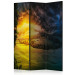 Folding Screen Twilight Over the Valley (3-piece) - fields and meadows against the backdrop of sunny mountains 124064