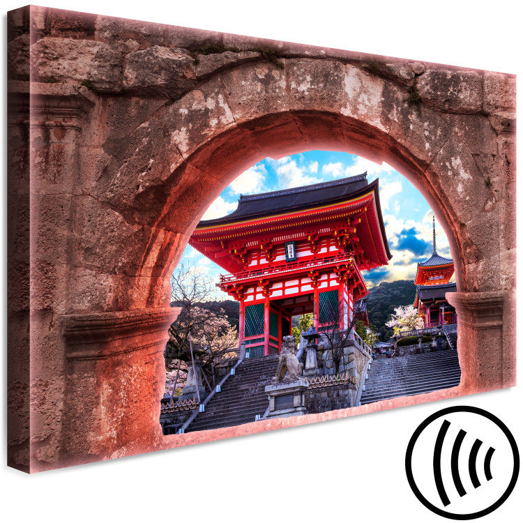 Canvas Print Pagoda view window - a composition with an arcade and Japanese temple 124364 additionalImage 6