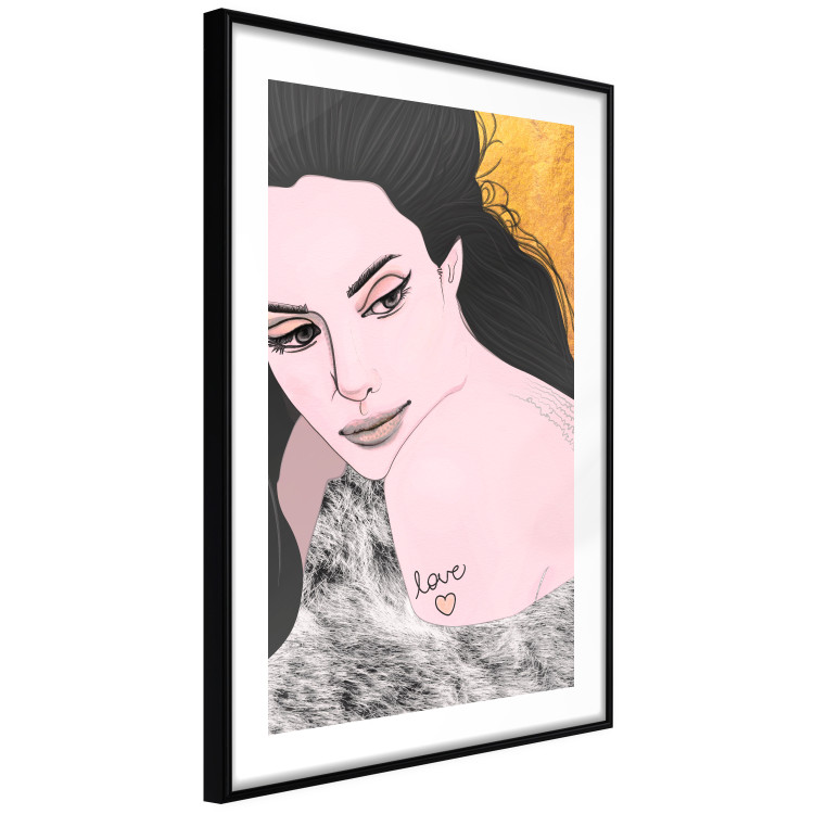 Poster Sensual and Lovingly - portrait of a woman with English tattoo 125264 additionalImage 11