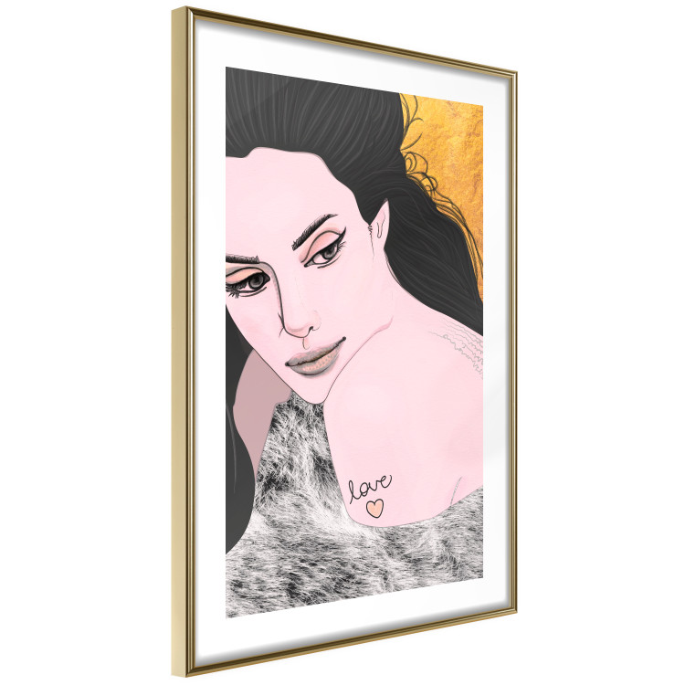 Poster Sensual and Lovingly - portrait of a woman with English tattoo 125264 additionalImage 6