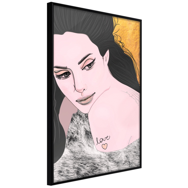 Poster Sensual and Lovingly - portrait of a woman with English tattoo 125264 additionalImage 10