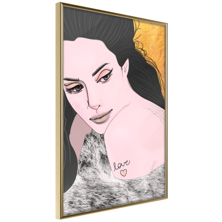 Poster Sensual and Lovingly - portrait of a woman with English tattoo 125264 additionalImage 12