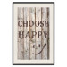 Wall Poster Choose Happy - black English text on a background of wooden planks 125864 additionalThumb 18