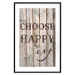 Wall Poster Choose Happy - black English text on a background of wooden planks 125864 additionalThumb 15