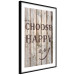 Wall Poster Choose Happy - black English text on a background of wooden planks 125864 additionalThumb 13