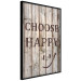 Wall Poster Choose Happy - black English text on a background of wooden planks 125864 additionalThumb 10