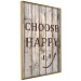 Wall Poster Choose Happy - black English text on a background of wooden planks 125864 additionalThumb 14