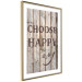 Wall Poster Choose Happy - black English text on a background of wooden planks 125864 additionalThumb 8