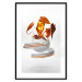 Poster Copper Leaves - abstract vase with golden leaves on a white background 126064 additionalThumb 19