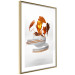 Poster Copper Leaves - abstract vase with golden leaves on a white background 126064 additionalThumb 6