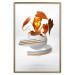 Poster Copper Leaves - abstract vase with golden leaves on a white background 126064 additionalThumb 14