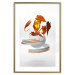 Poster Copper Leaves - abstract vase with golden leaves on a white background 126064 additionalThumb 20