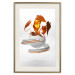 Poster Copper Leaves - abstract vase with golden leaves on a white background 126064 additionalThumb 26