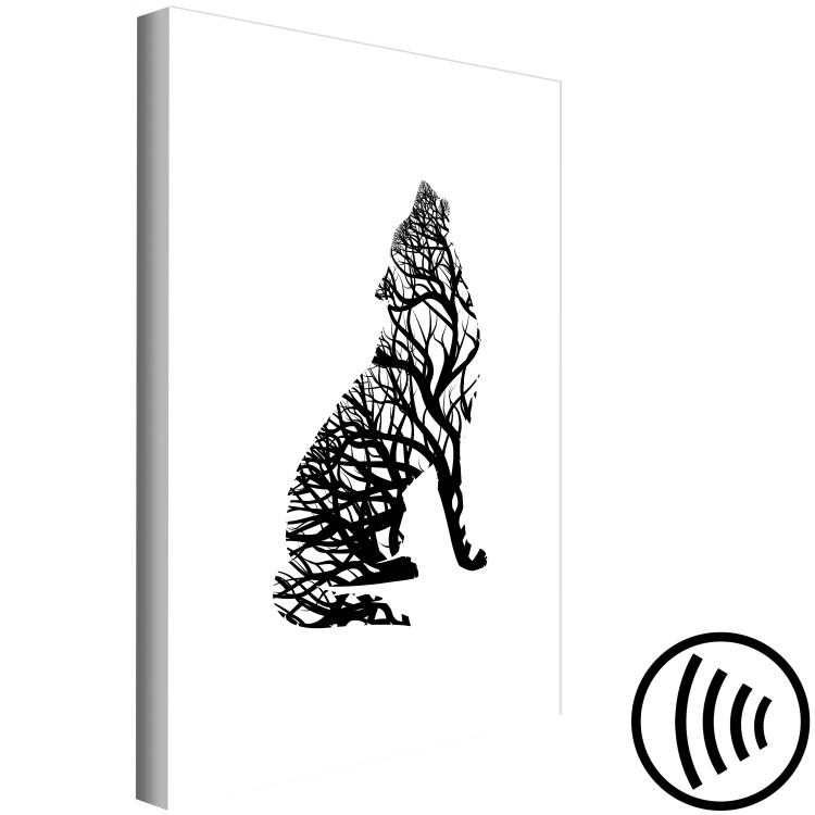 Canvas Print Black wolf - an abstract animal outline filled with branches 126664 additionalImage 6