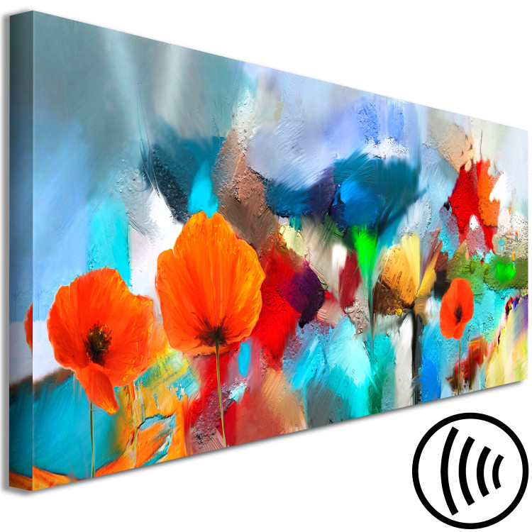 Canvas Childish Dreams (1-part) narrow - abstraction and wildflowers 127464 additionalImage 6