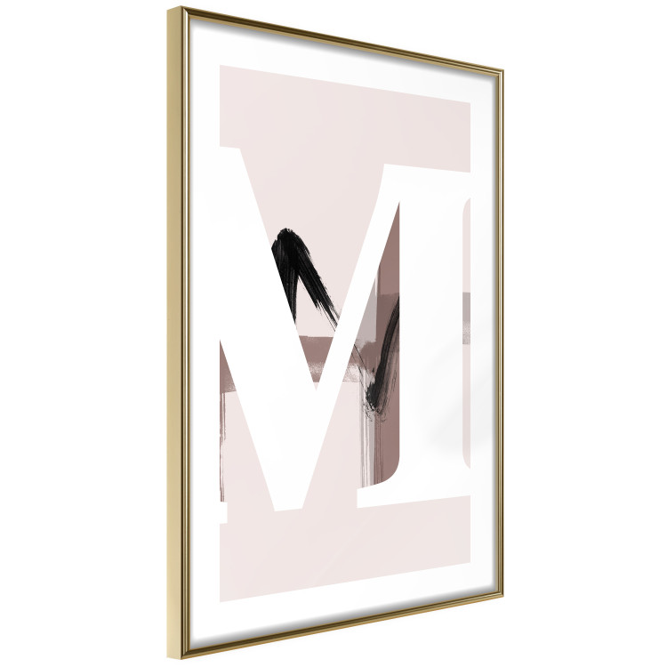Wall Poster Letter M - white alphabet letter on light pink abstract background 127864 additionalImage 9