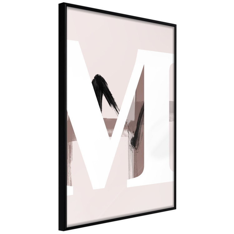 Wall Poster Letter M - white alphabet letter on light pink abstract background 127864 additionalImage 11