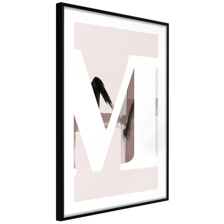 Wall Poster Letter M - white alphabet letter on light pink abstract background 127864 additionalImage 6