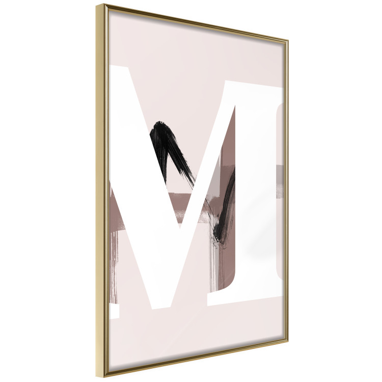 Wall Poster Letter M - white alphabet letter on light pink abstract background 127864 additionalImage 12