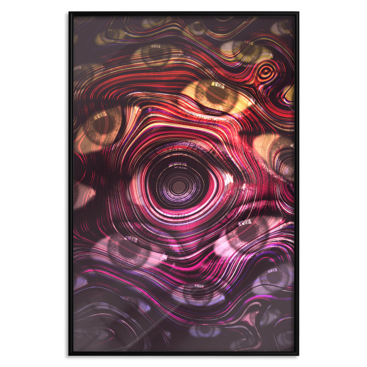 Wall Poster Psychedelic Gaze - abstract colorful waves on background of eyes 127964 additionalImage 16