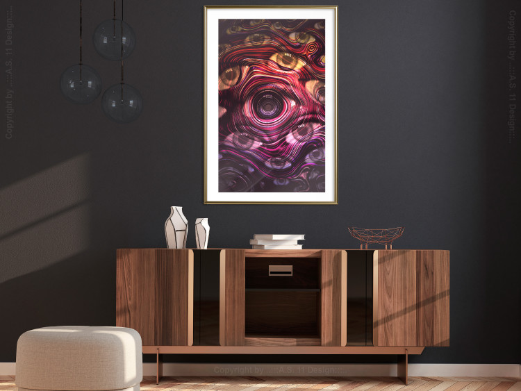 Wall Poster Psychedelic Gaze - abstract colorful waves on background of eyes 127964 additionalImage 13