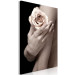 Canvas Art Print Tea rose on a hand - photo of a woman holding a flower in her hand 128064 additionalThumb 2