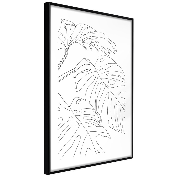 Wall Poster Monstera Composition - line art of tropical plant leaves on white background 128364 additionalImage 6