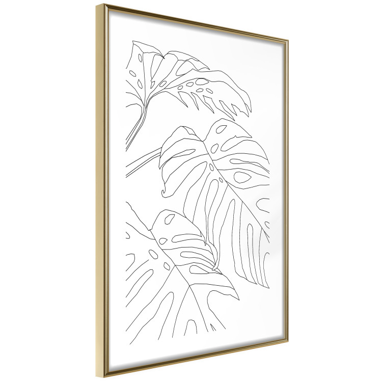 Wall Poster Monstera Composition - line art of tropical plant leaves on white background 128364 additionalImage 9